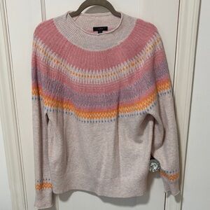 J. Crew Fairisle Raglan Sleeve Sweater L